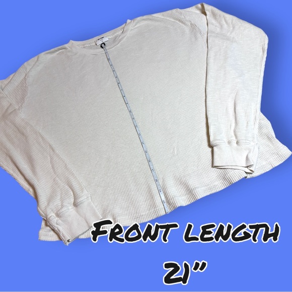NWOT ⭐️RE/DONE Thermal Long Sleeve T-Shirt in Vintage White. Size Large 🧤❄️🧣 - Picture 7 of 8